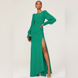 DE LA VALI Rent the Runway Green Presley Gown sz 2 & 14 $630